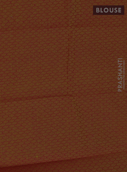 Chettinad cotton saree pink and dark mustard with thread woven buttas and thread woven border