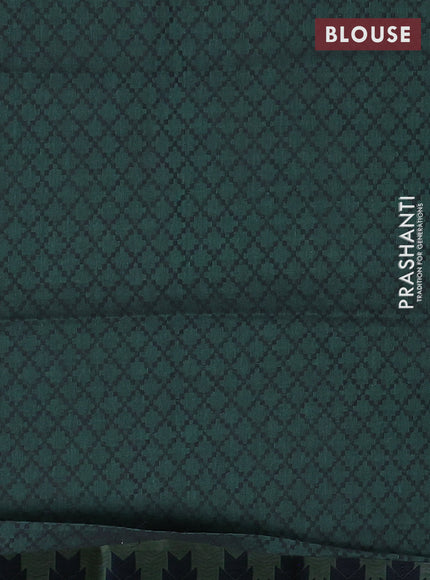 Chettinad cotton saree pastel green and bottle green with thread woven buttas and thread woven border