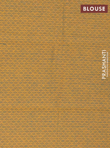 Chettinad cotton saree dual shade of blue and dark mustard with thread woven buttas and thread woven border