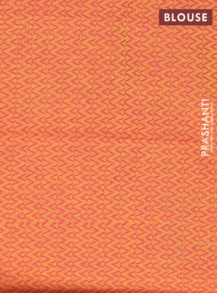 Chettinad cotton saree magenta pink and mustard yellow with thread woven buttas and thread woven border