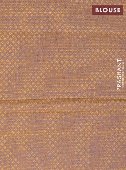Chettinad cotton saree blue and mustard yellow with thread woven buttas and thread woven border