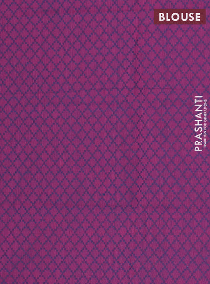 Chettinad cotton saree bottle green and purple with allover stripes pattern and thread woven border