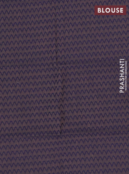 Chettinad cotton saree dark mustard and dual shade of blue with thread woven buttas and temple thread woven simple border