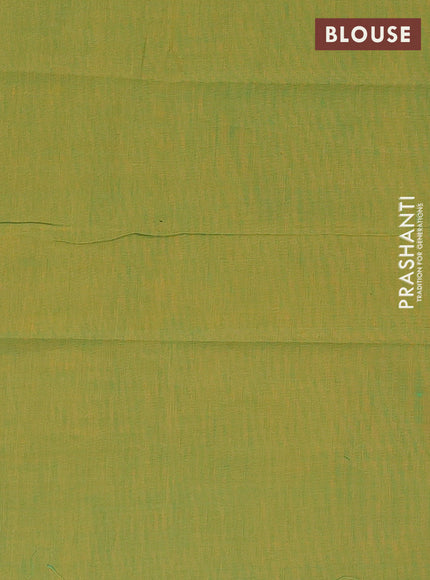 Chettinad cotton saree bottle green and mustard green with thread woven buttas and temple thread woven simple border