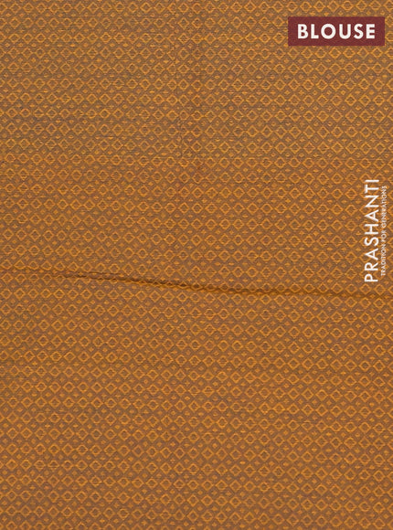 Chettinad cotton saree cs blue and dark mustard with thread woven buttas and thread woven border
