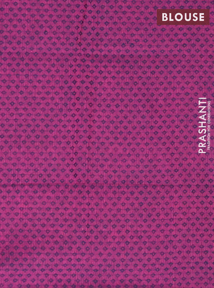 Chettinad cotton saree bottle green and purple with plain body and rettapet thread woven border