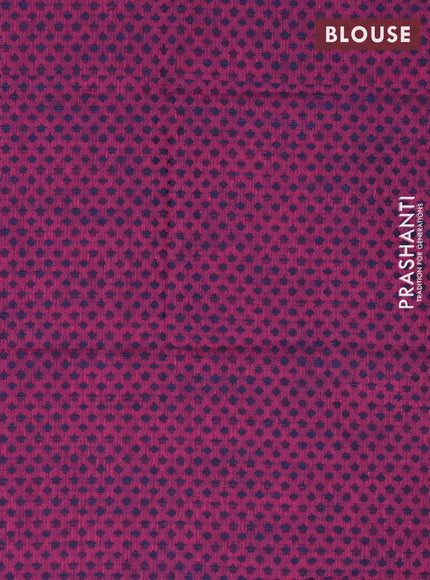 Chettinad cotton saree bottle green and purple with plain body and rettapet thread woven border