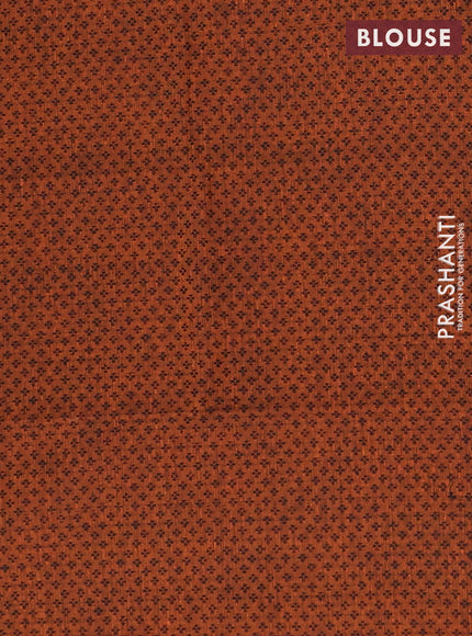 Chettinad cotton saree jamun and rust with plain body and rettapet thread woven border