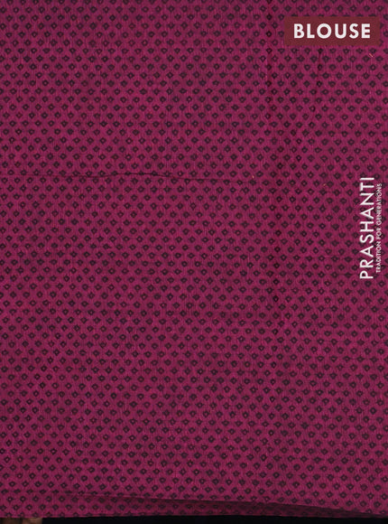 Chettinad cotton saree navy blue and pink with checks & thread woven buttas and zari woven border