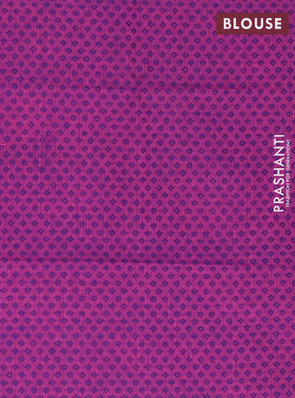 Chettinad cotton saree navy blue and pink with checks & thread woven buttas and zari woven border