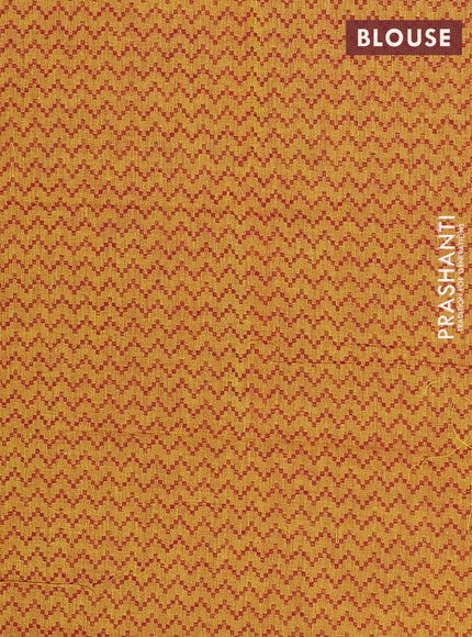 Chettinad cotton saree brown and mustard yellow with thread woven buttas and thread woven border