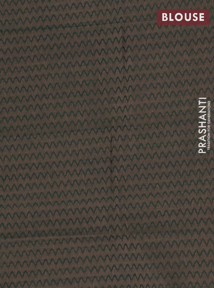 Chettinad cotton saree sap green and green shade with plain body and thread & zari woven border