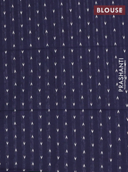 Chettinad cotton saree teal green and navy blue with thread woven buttas and thread & zari woven border