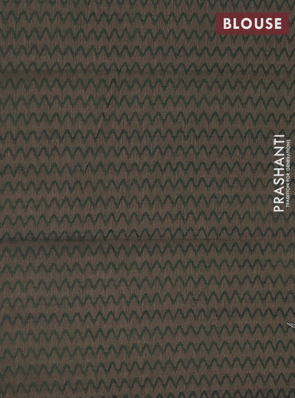 Chettinad cotton saree sap green and green shade with plain body and zari woven border