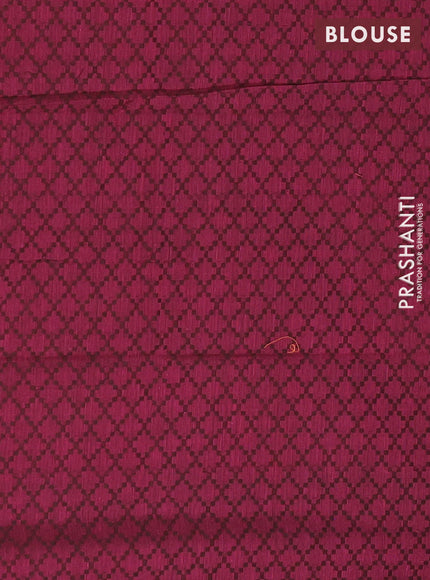 Chettinad cotton saree grey and magenta pink with plain body and zari woven border