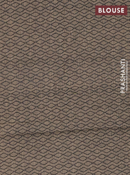 Chettinad cotton saree maroon and grey with plain body and long thread woven border