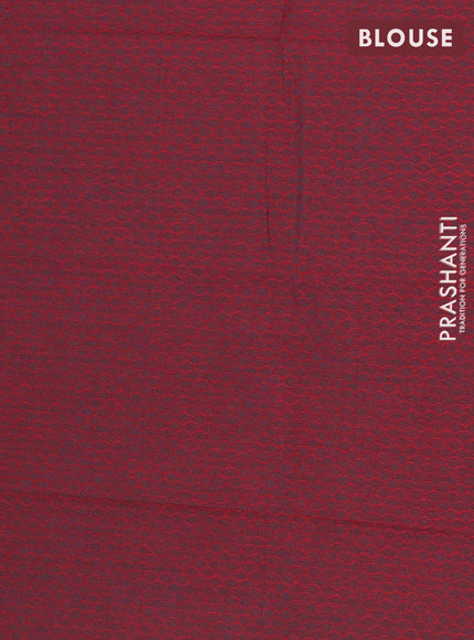 Chettinad cotton saree peacock green and maroon with thread woven buttas and zari woven border