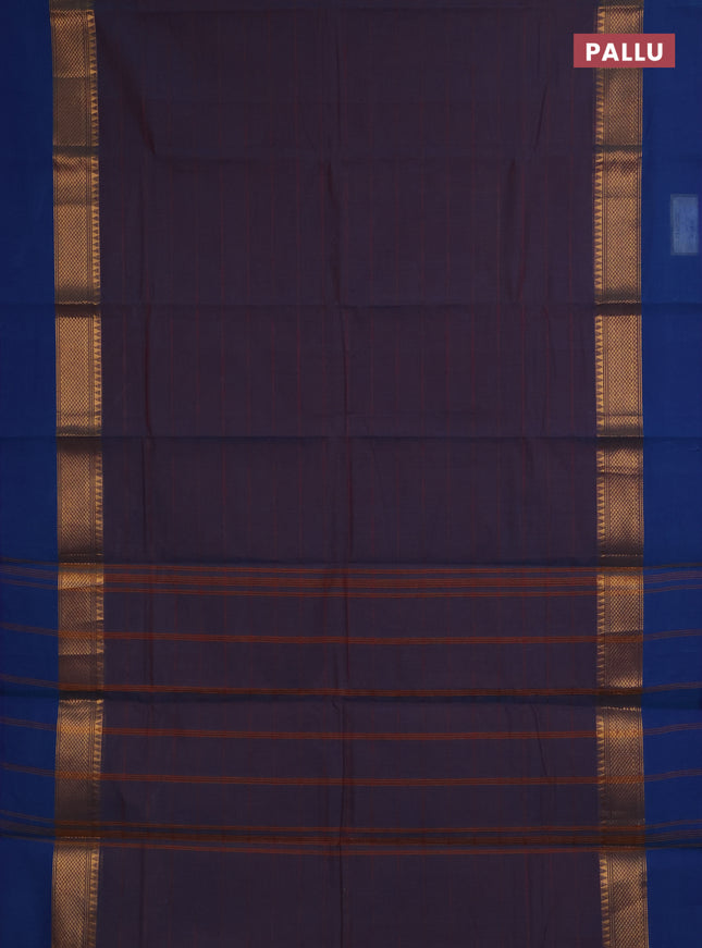 Chettinad cotton saree peacock green with plain body and long zari woven simple border