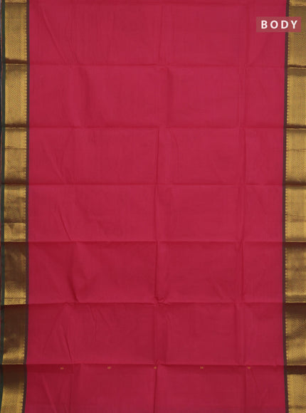 Chettinad cotton saree peach pink and green shade with thread woven buttas and zari woven border