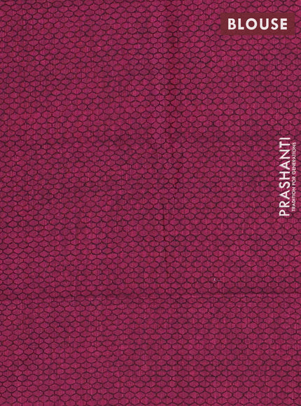 Chettinad cotton saree wine shade and magenta pink with plain body and zari woven border