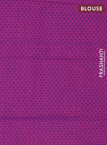 Chettinad cotton saree magenta pink and purple with allover stripe pattern and long zari woven simple border