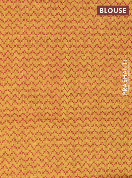 Chettinad cotton saree peacock green and mustard yellow with thread woven buttas and thread & zari woven border