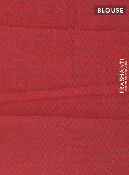 Chettinad cotton saree dark peacock green and maroon with thread woven buttas and thread woven border