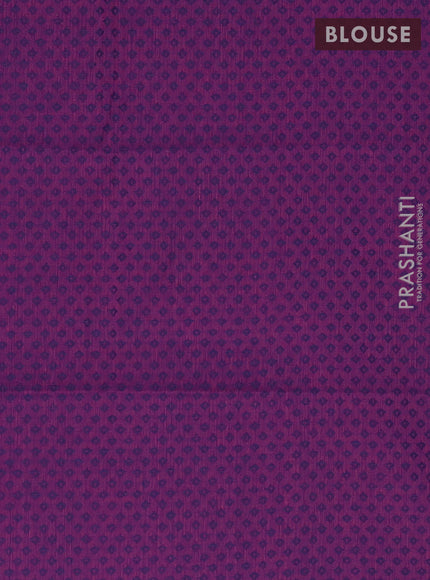 Chettinad cotton saree dark magenta pink and purple with plain body and long zari woven simple border