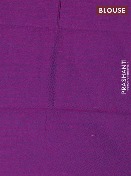 Chettinad cotton saree teal blue and purple with thread woven buttas and zari woven border