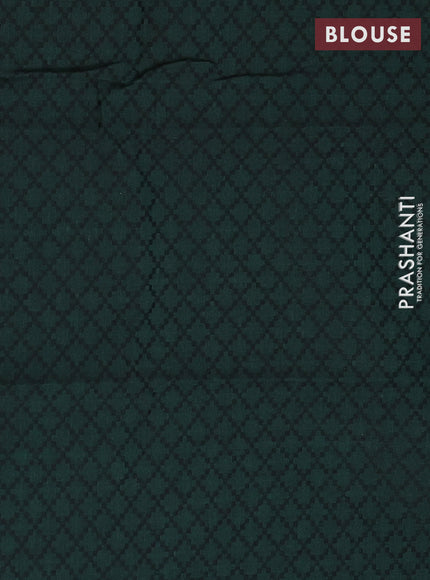 Chettinad cotton saree elaichi green and bottle green with thread woven buttas and zari woven border