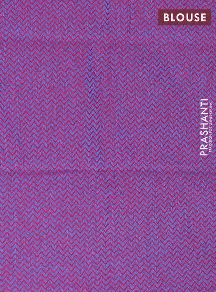 Chettinad cotton saree teal green and purple with thread woven buttas and zari woven border