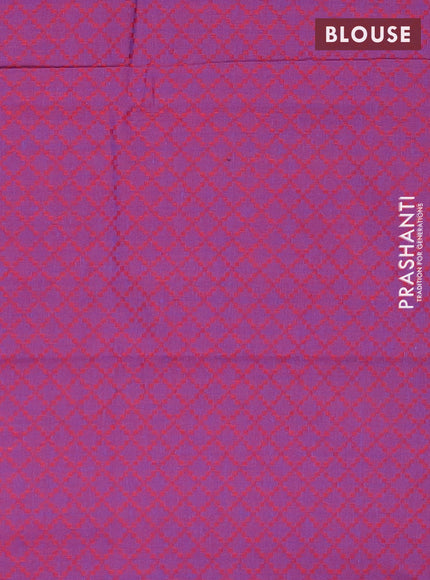 Chettinad cotton saree dual shade of bluish mustard and purple with thread woven buttas and ganga jamuna border