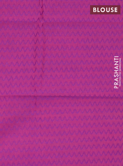 Chettinad cotton saree peacock green and purple with plain body and rettapet zari woven border