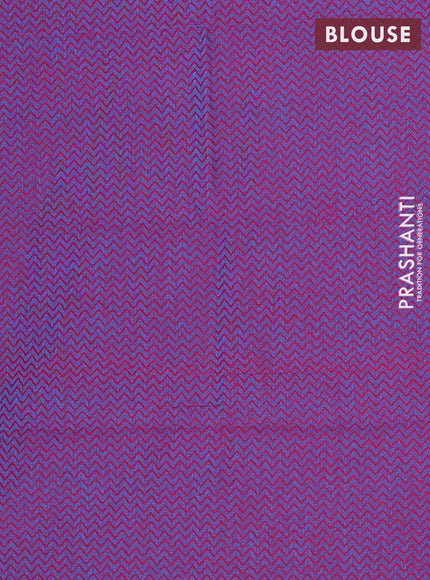 Chettinad cotton saree cs blue and purple with zari woven buttas and long rettapet zari woven border