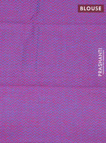 Chettinad cotton saree cs blue and purple with thread woven buttas and long rettapet zari woven border