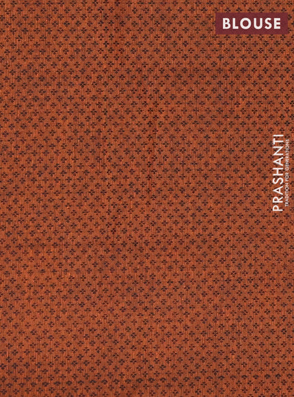 Chettinad cotton saree grey and rust with zari woven buttas and long rettapet zari woven border