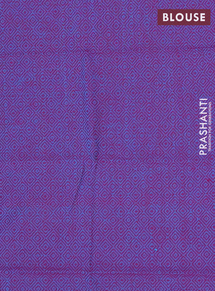 Chettinad cotton saree dual shade of bluish yellow and purple with thread woven buttas and zari woven border