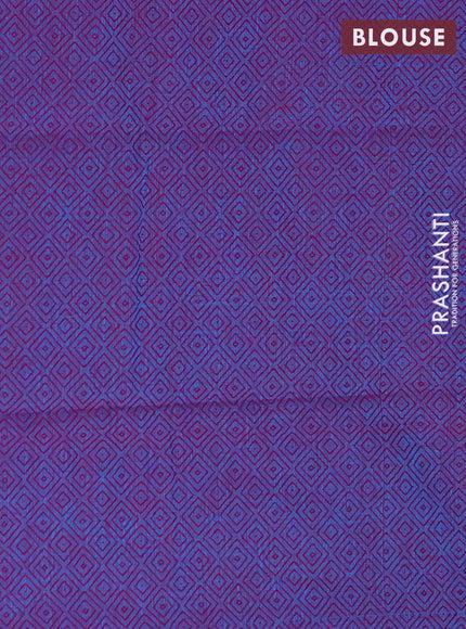 Chettinad cotton saree dual shade of bluish yellow and purple with thread woven buttas and zari woven border