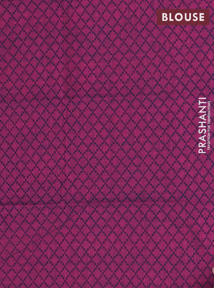 Chettinad cotton saree chiku shade and purple with thread woven buttas and zari woven border