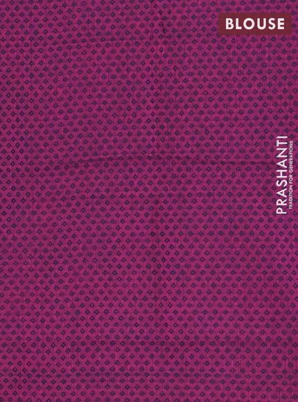 Chettinad cotton saree blue and purple with plain body and zari woven border