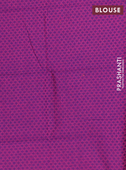 Chettinad cotton saree chiku and purple with thread woven buttas and zari woven border