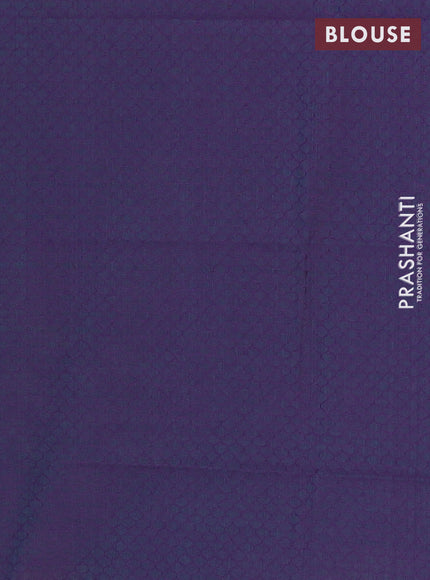 Chettinad cotton saree light green and violet with thread woven buttas and zari woven border