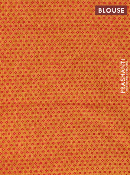 Chettinad cotton saree blue and mustard yellow with thread woven buttas and ganga jamuna border