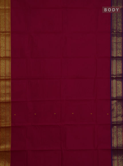 Chettinad cotton saree pink and mustard yellow with thread woven buttas and ganga jamuna border