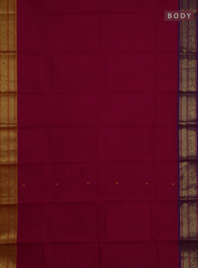 Chettinad cotton saree pink and mustard yellow with thread woven buttas and ganga jamuna border
