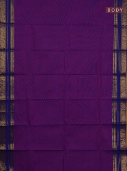 Chettinad cotton saree purple and mustard yellow with thread woven buttas and zari woven border