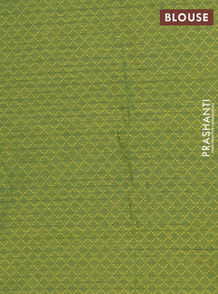 Chettinad cotton saree elaichi green and green with allover small checked pattern and zari woven border