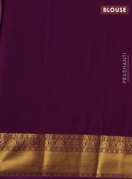 Semi kanchipuram silk saree mauve pink and purple with allover zari weaves & buttas and zari woven border