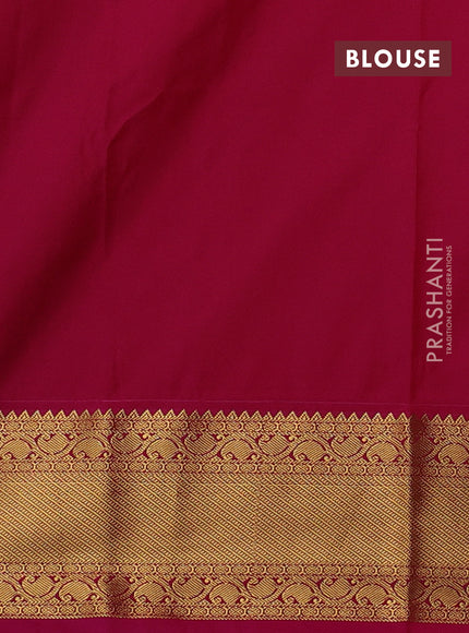 Semi kanchipuram silk saree lotus pink and pink with allover zari checks & buttas and zari woven border
