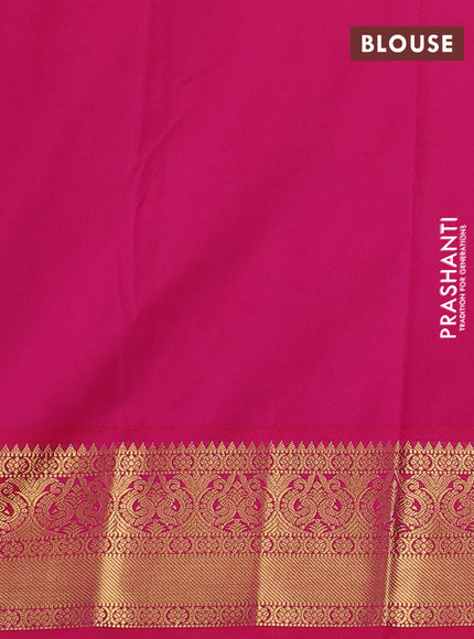 Semi kanchipuram silk saree mauve pink and pink with allover zari weaves & buttas and zari woven korvai border